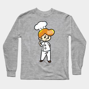 chef cartoon character  drawing design Long Sleeve T-Shirt